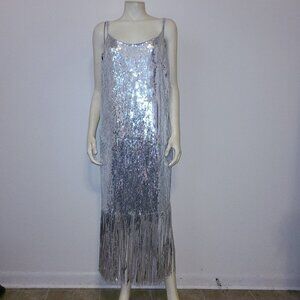 FOREVER 21 + Plus Sequin Sparkle Fringe Dress, Size 1X